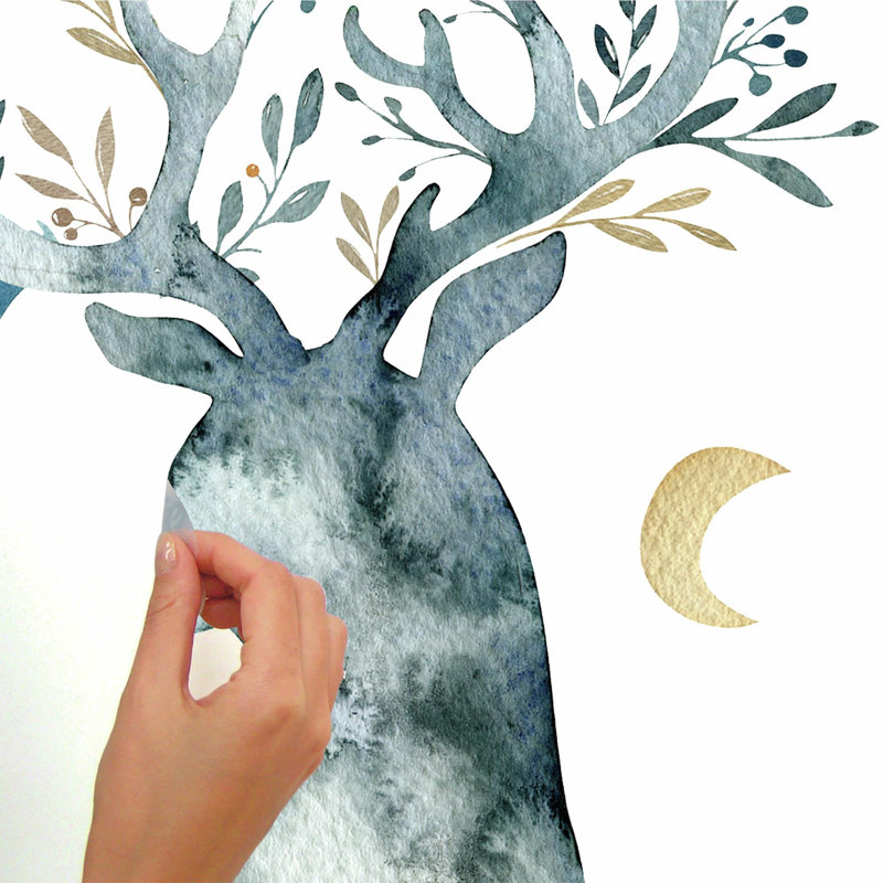 Décalcomanie murale cerf winter