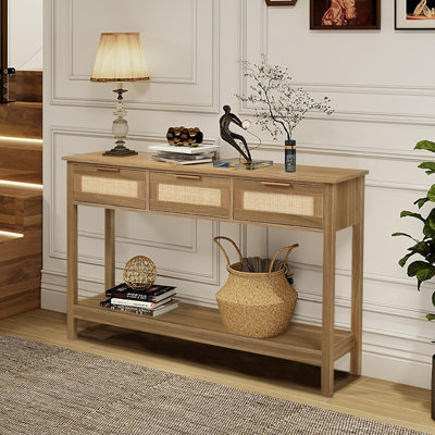 51" Console Table With 3 Drawers