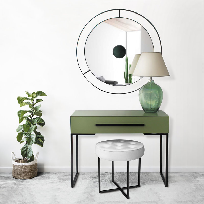 Gossett 100cm Console Table, Green, Black