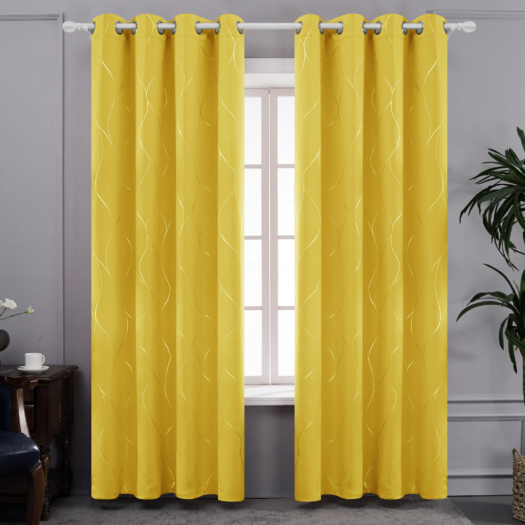 Seligman Wave Foil Printed Room Darkening Thermal Curtains