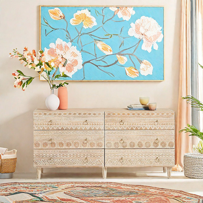 Commode d'appoint simple en bois massif de style européen