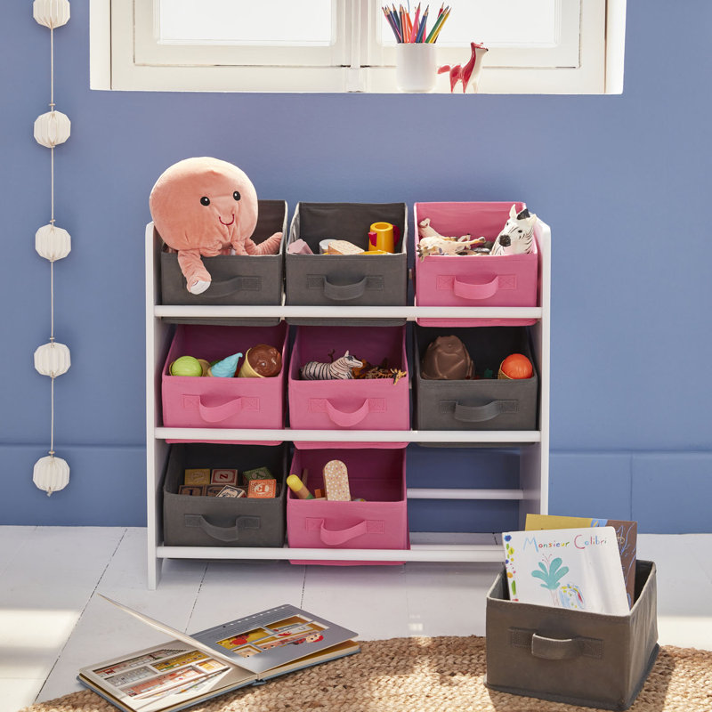Hollander Rebrilliant Toy Organiser with Bins, Black/Pink
