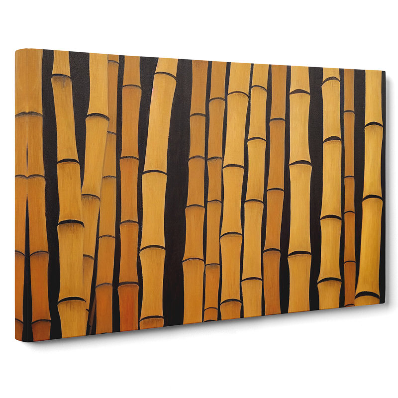 Contemporary Bamboo Forest - Wrapped Canvas Painting, 40cm H x 60cm W x 3cm D