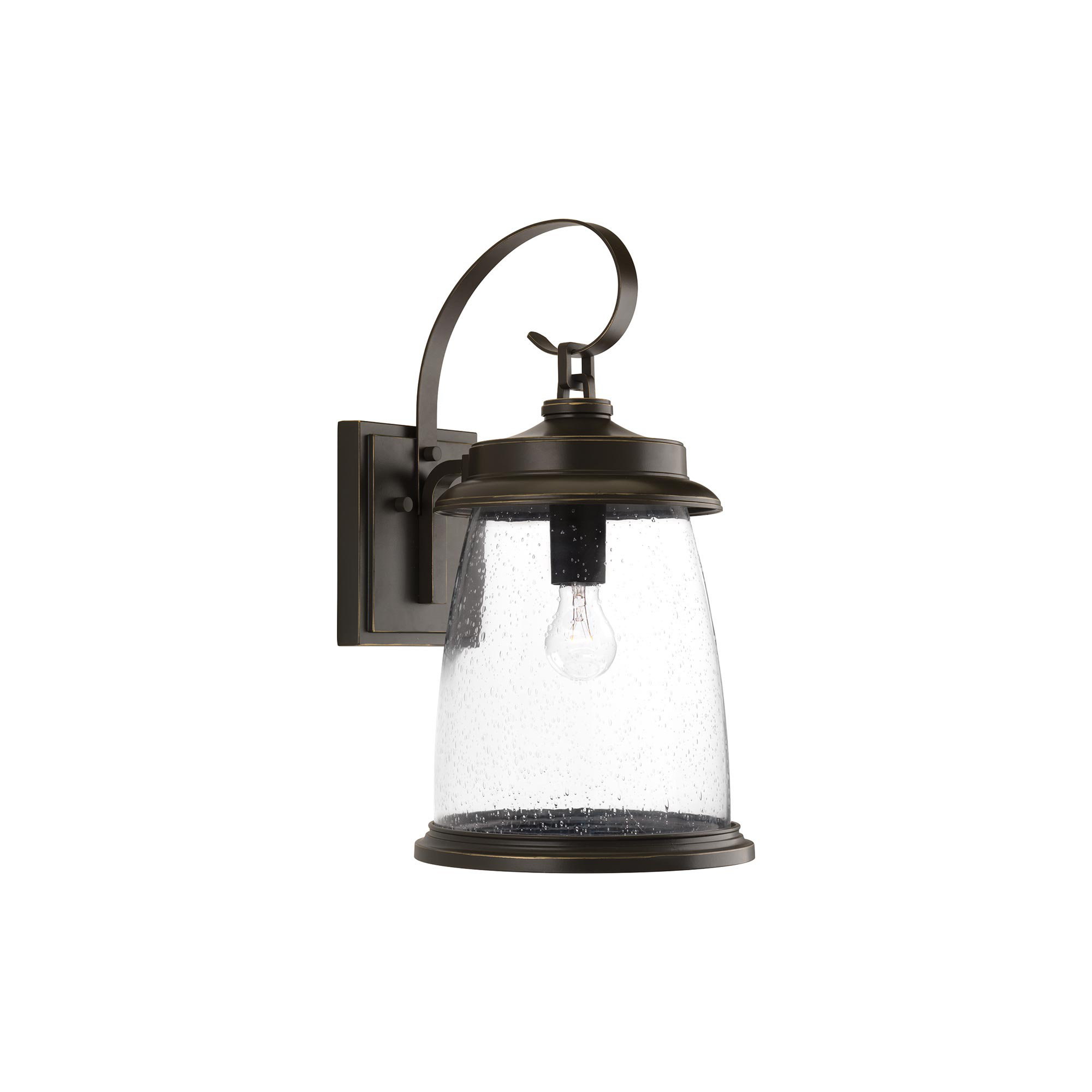 Single Light Bell Outdoor Wall Light, 21" H x 10.88" W x 13.13" D, Antique Bronze