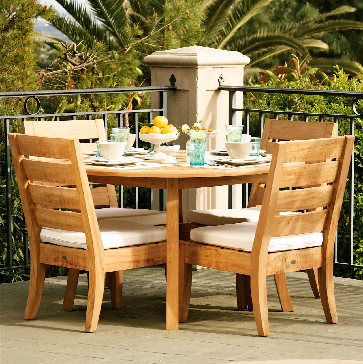 Maone 52" Teak Patio Dining Set