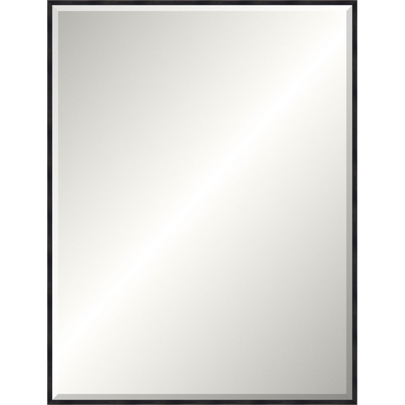 Black Woodgrain Legacy Mirror, Medium rectangle