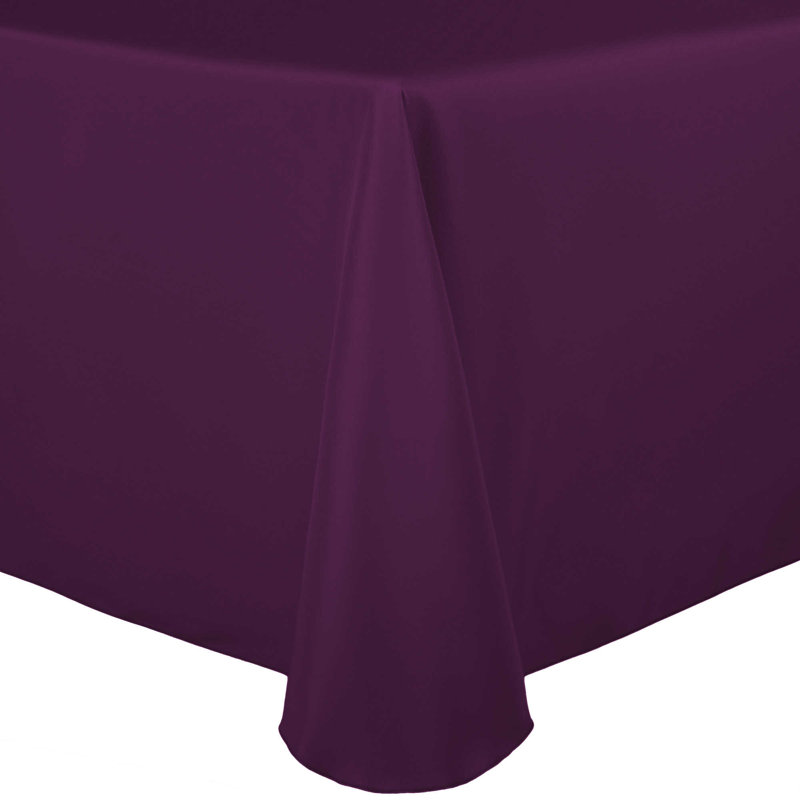 Solid Color Round Tablecloth, 70" x 52", 2, Aubergine