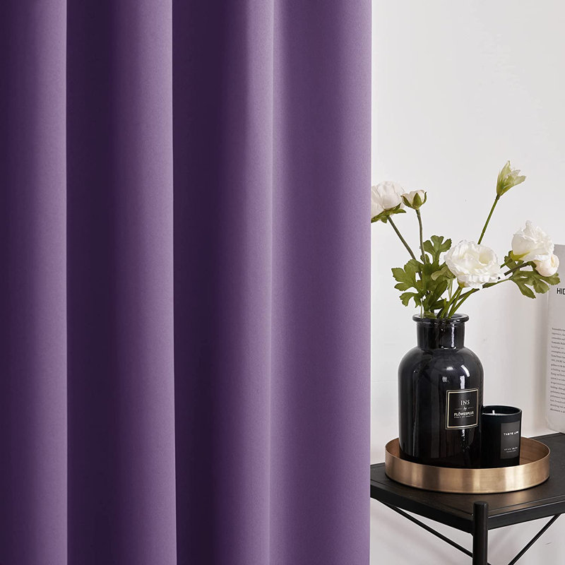 Harue Curtain Pair, 52" W x 108" L, Purple Grape