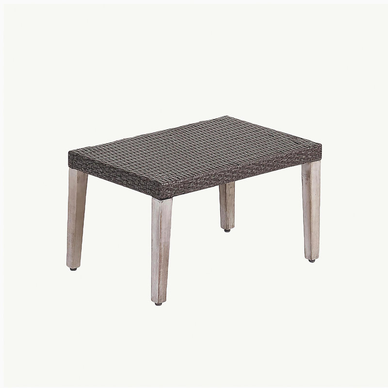 HAMPTON WOOD + WICKER OTTOMAN