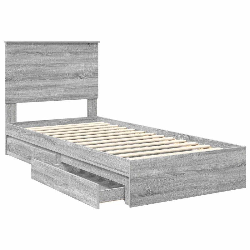 Bed Frame, Small Single (2'6), Grey Sonoma