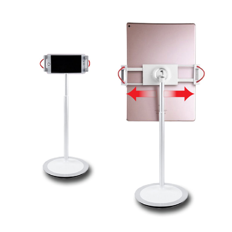 White Adjustable Aluminum Table Stand for Tablets and Smartphones