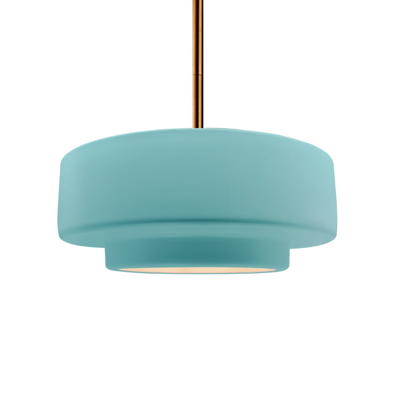Luminaire suspendu à 1 lumière Meydan, Piscine réfléchissante, H 5,25 po x l 14,5 po x P 14,5 po, Laiton brossé