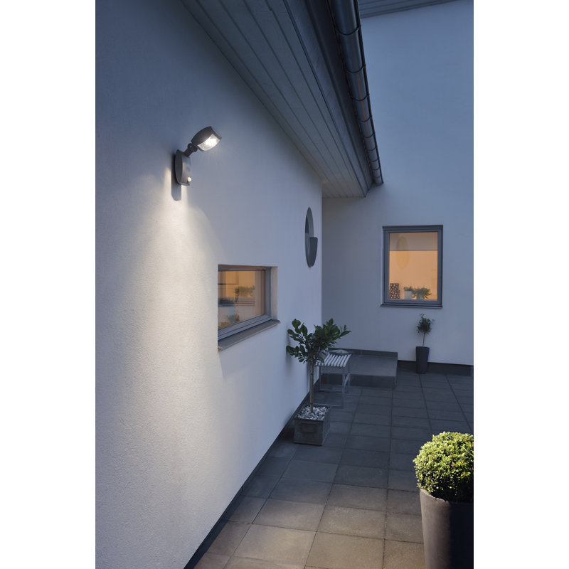 Anthracite Integrated LED Outdoor Armed Sconce, 28cm H x 11cm W x 10cm D