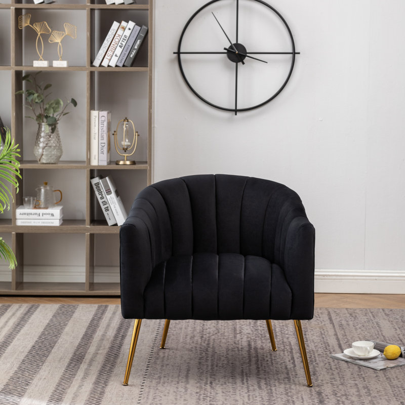 Velvet Armchair, Black