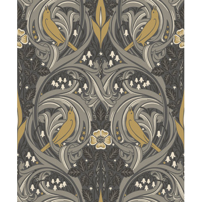 Mamadou Bird Scroll 10.05 m x 53 cm Matte Wallpaper Roll