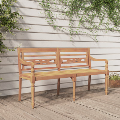 Broomsedge Solid Wood Teak Outdoor Bench