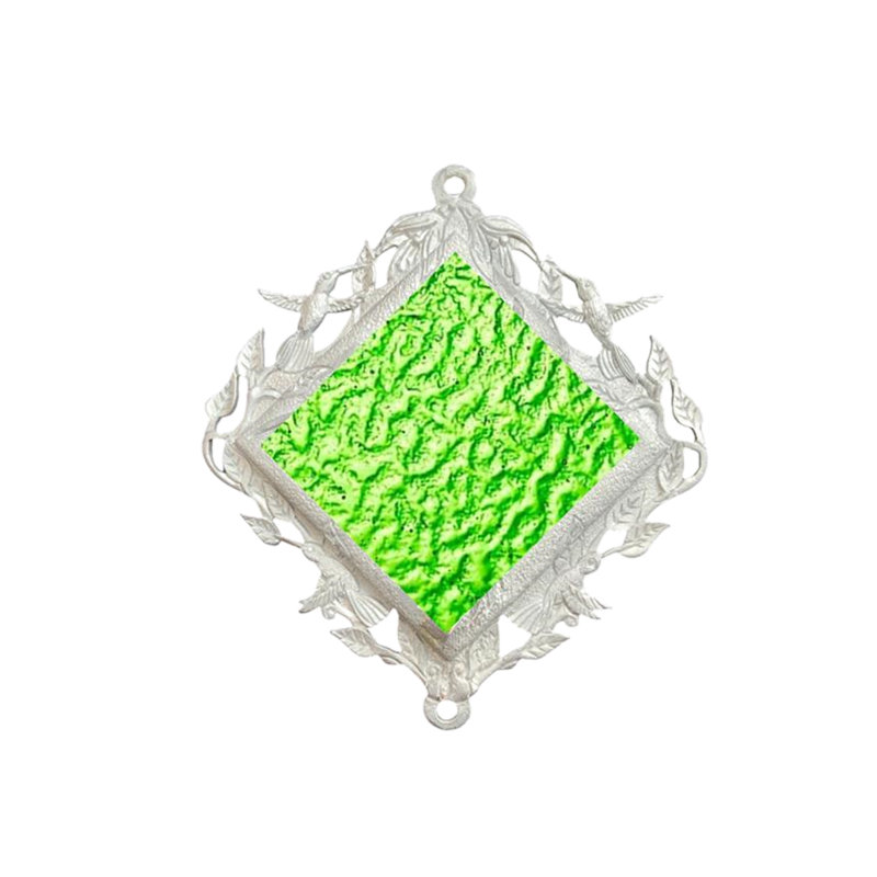 Verre large 50 po - Verre - Tube - Bois, Vert / argenté