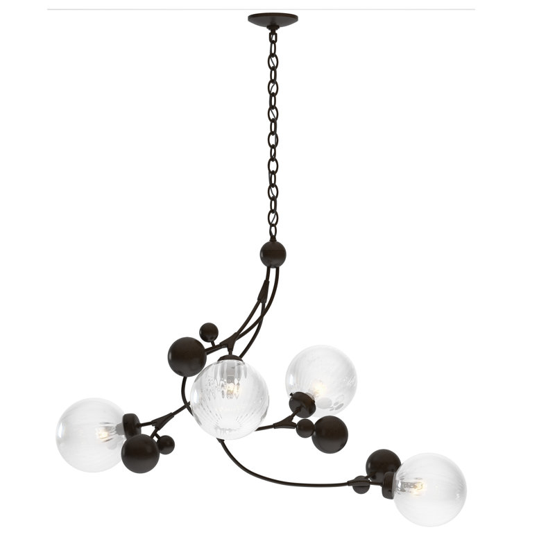 Sprig 4 - Light Unique/Statement Geometric Chandelier, Water, Oil Rubbed Bronze