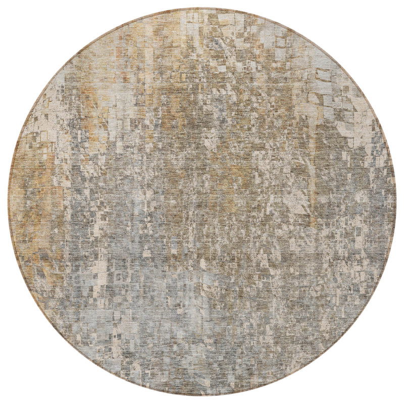 Tapis d'intérieur rond 8 po beige