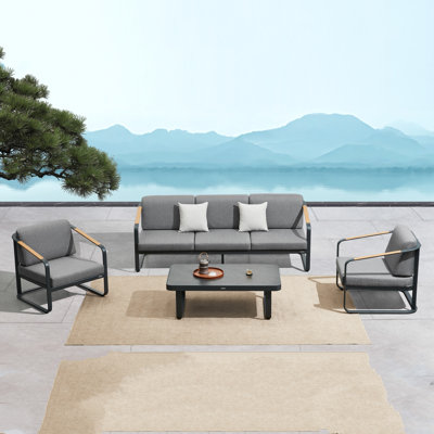 Aller Outdoor 4 - Piece Conversation Set