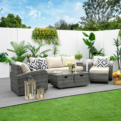 6 - Person Patio Conversation Set with Cushions