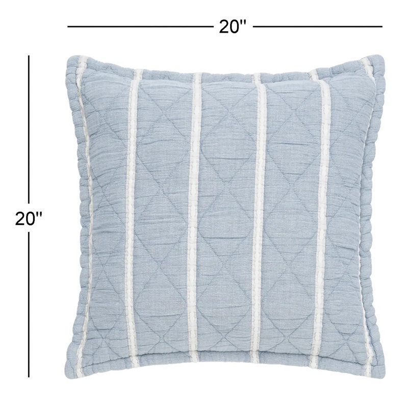 Garrow Throw Square Pillow Cover, Blue