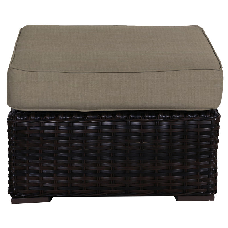 Repose-pieds d'extérieur avec coussin Sireci, Taupe