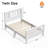 Twin Size Solid Wood Platform Bed For Teens Adults, Bed Frame With Headboard, Wood Slats Support, No Box Spring Needed, White-1562961468