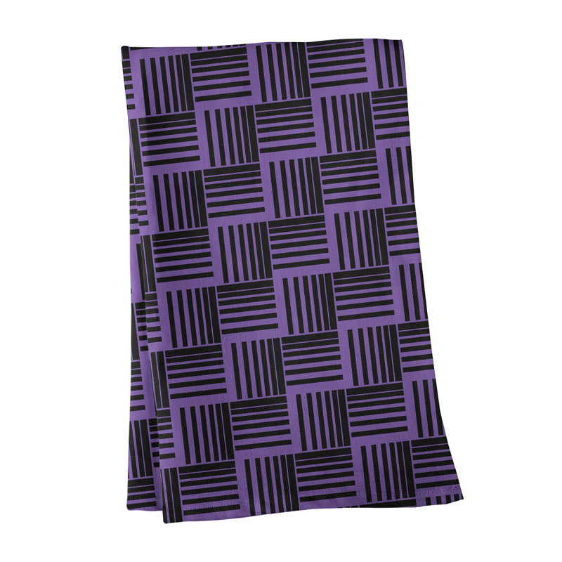 Jaya Tea Towel Kitchen Towel, Cotton Twill, Black/Purple