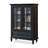 American Country Style Oak Wood & Glass Accent Cabinet