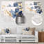 Hibiscus bleu et blanc, harmonie tropicale, fleurs I - Hibiscus, art mural en métal, salon-1637365495