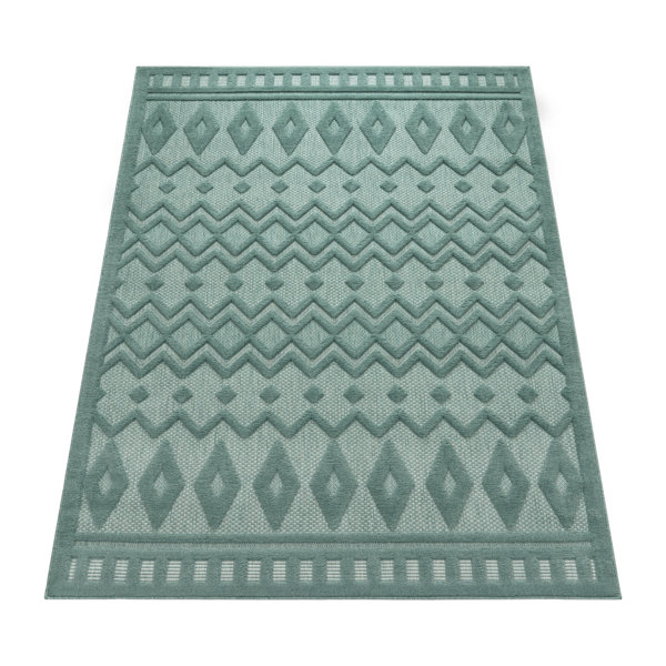Union Rustic Jelany Turquoise Indoor/Outdoor Rug | Wayfair