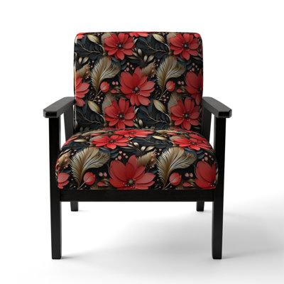 Fauteuil d'appoint rembourré rouge et noir Gloden Hollywood Glam