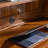 Retro Rectangular Brown Solid Wood Writing Desk-353285269