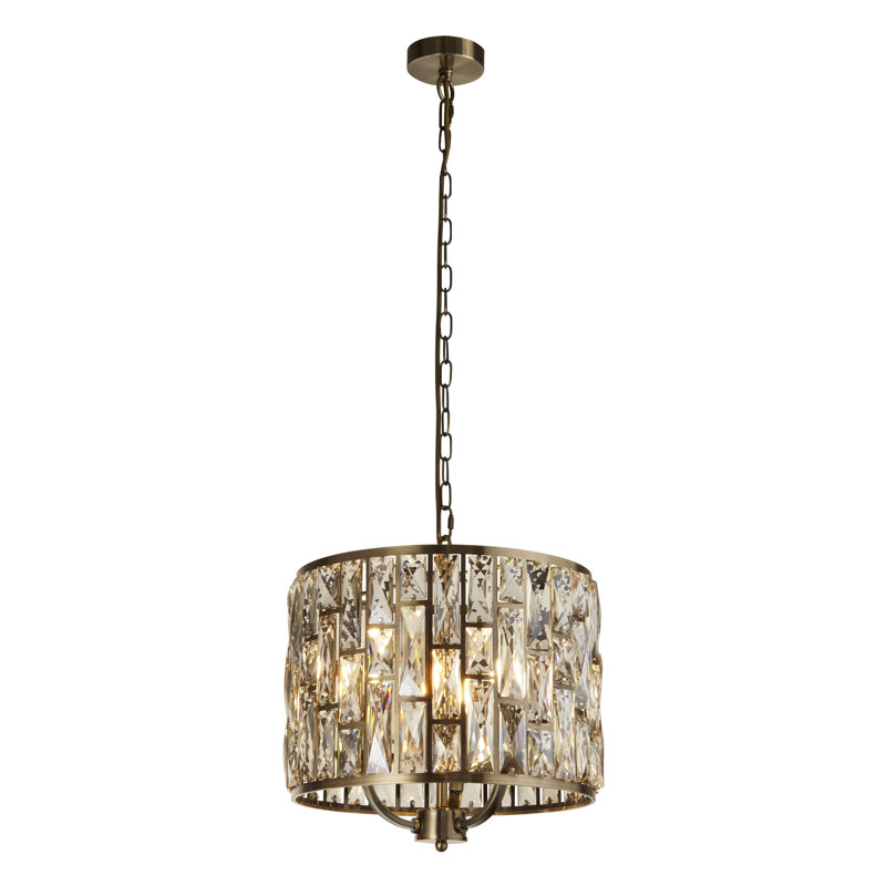 Magana 5 - Light Drum Chandelier, 3, 38cm W, Silver