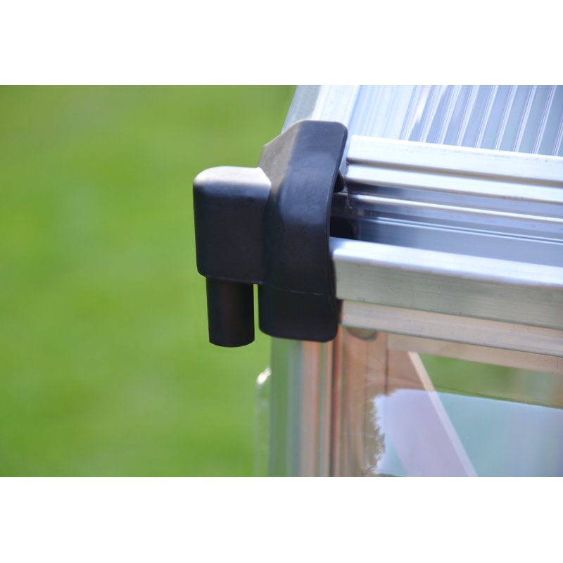 Silver Polycarbonate and Aluminum Hobby Greenhouse with Roof Vent
