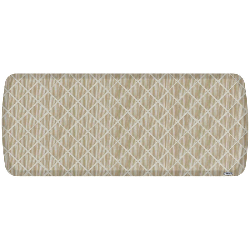 GelPro Elite Striped Trellis Anti-Fatigue Kitchen Floor Mat, Beige, Rectangle 1'8" x 4'
