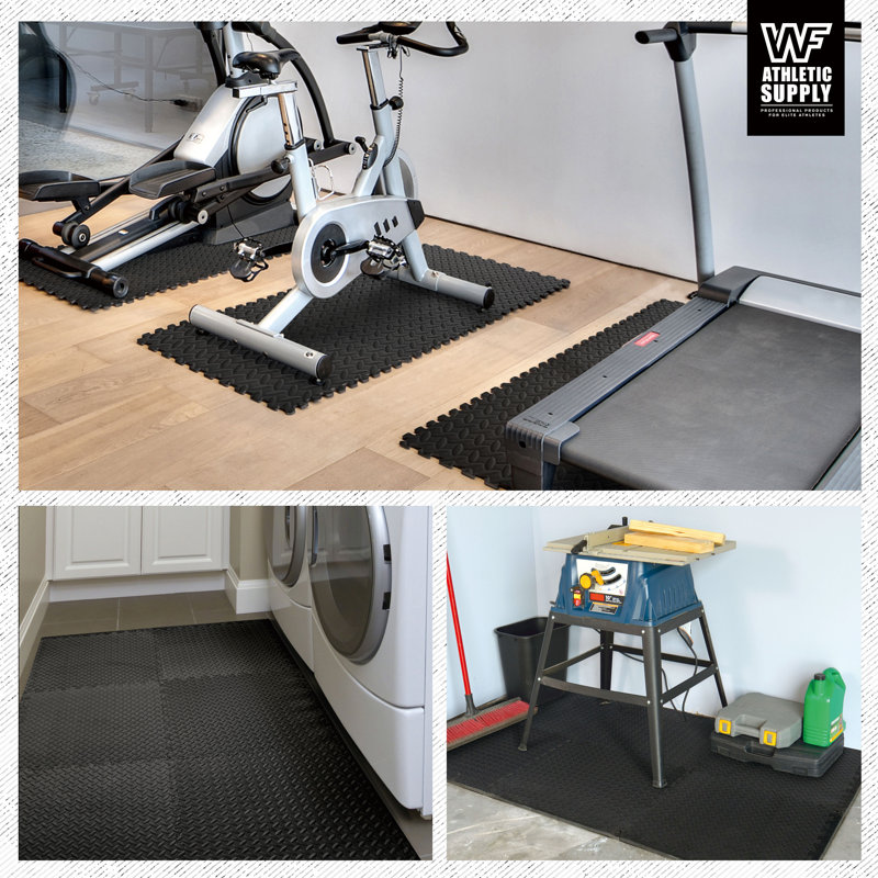 Extra Thick Interlocking Exercise Foam Mats, 3/4-Inch Thickness Gym Flooring Tiles (48 SQ. FT)