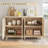 4-Door Wood Accent Cabinet with Fluted Textured Doors