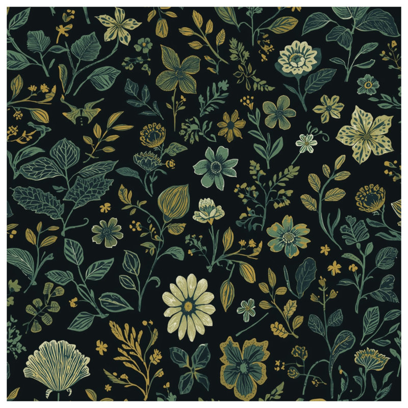Housses de couette à motif floral botanique, Lit simple