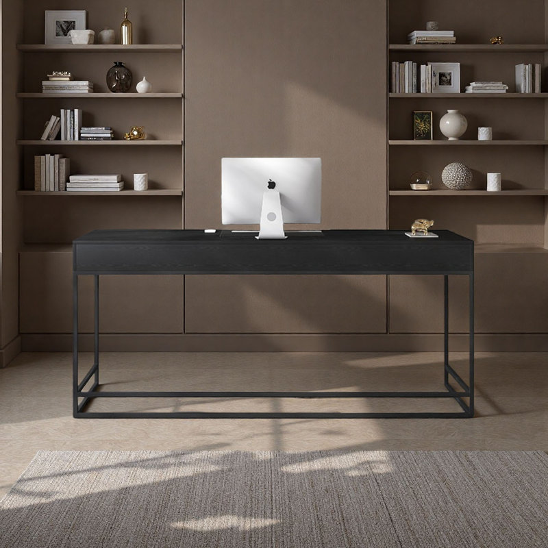 Bureau minimaliste moderne italien avec bois de frêne, H 29,5 po x l 55,1 po x P 23,6 po