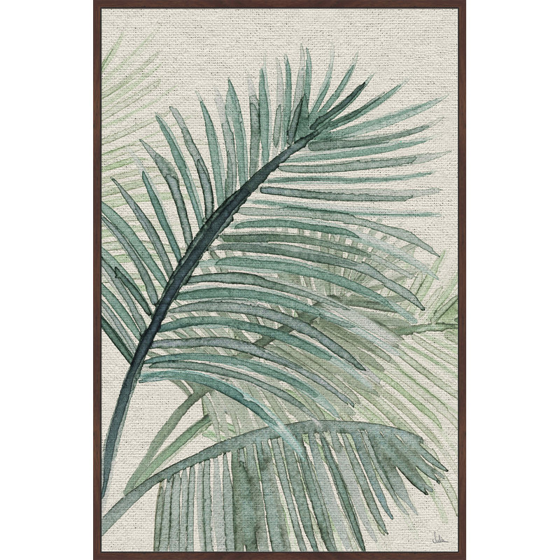 « original-palmier leaves », reproduction de peinture à l’aquarelle sur toile encadrée, H 18 po x l 12 po x P 1,5 po