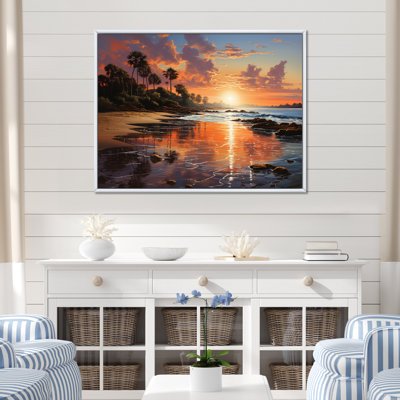 «Beach Sunset Beach IV», reproduction sur toile encadrée