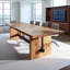 Table de conférence moderne en bois massif-2145155804
