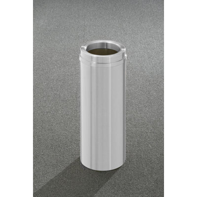 Glaro Funnel Top Waste Receptacle - 33 gal - All Satin Aluminum finish