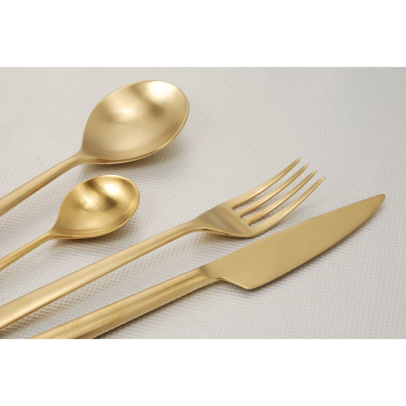 Linea 24-Piece Cutlery Set, Ice Gold