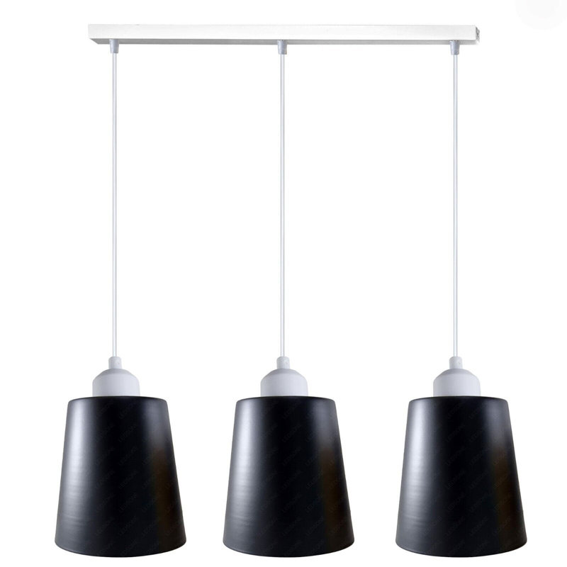 Humeyra 3 - Light Kitchen Island Pendant, Black/White, No