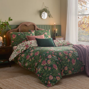 Cotton Blend Floral Duvet Cover Set with Pillowcases Included