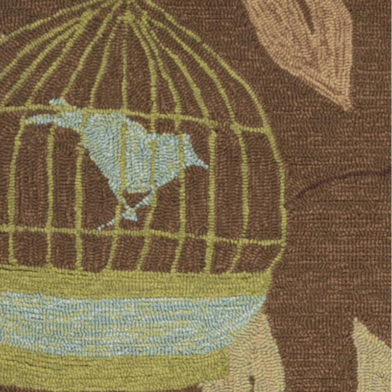 Tapis décoratif en jute/sisal brun crocheté à la main floral Zeiger, Rectangle 9 pi x 12 pi