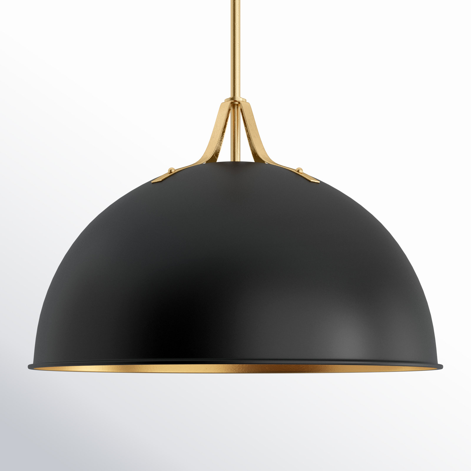 Carlyn Dimmable 3-Light Pendant, Matte Black/Antique Gold